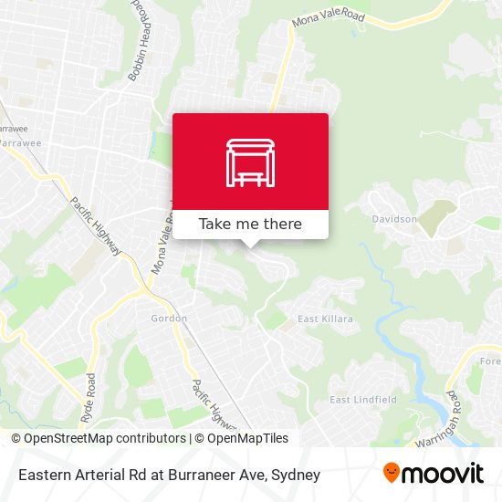 Eastern Arterial Rd at Burraneer Ave map