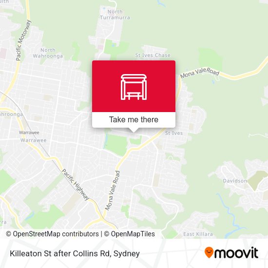 Killeaton St after Collins Rd map