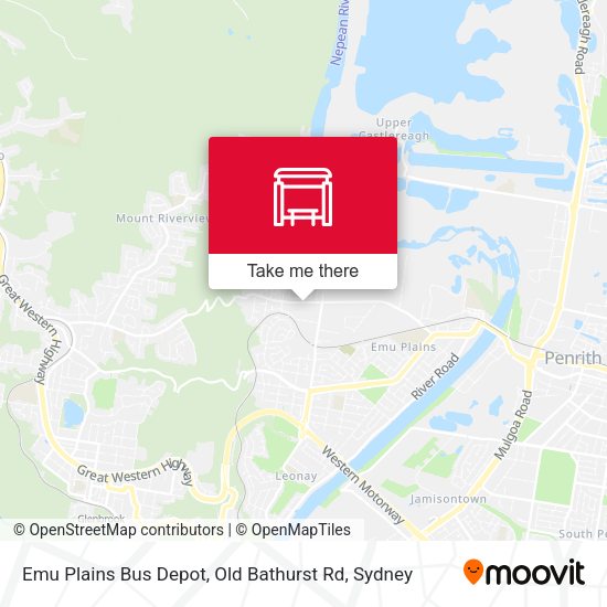 Emu Plains Bus Depot, Old Bathurst Rd map