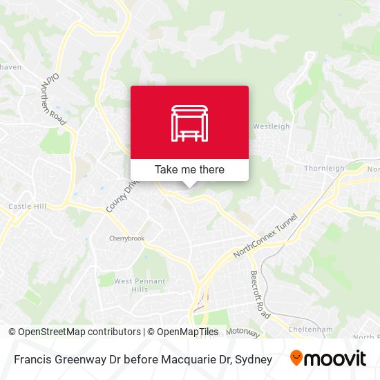 Francis Greenway Dr before Macquarie Dr map