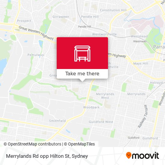 Merrylands Rd opp Hilton St map
