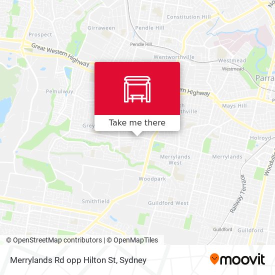 Merrylands Rd opp Hilton St map