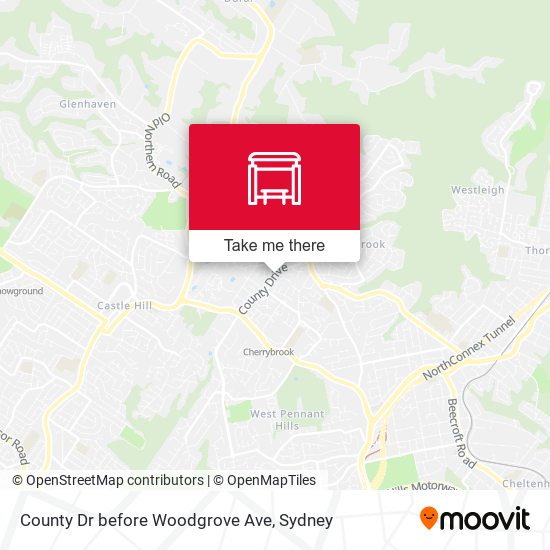 County Dr before Woodgrove Ave map