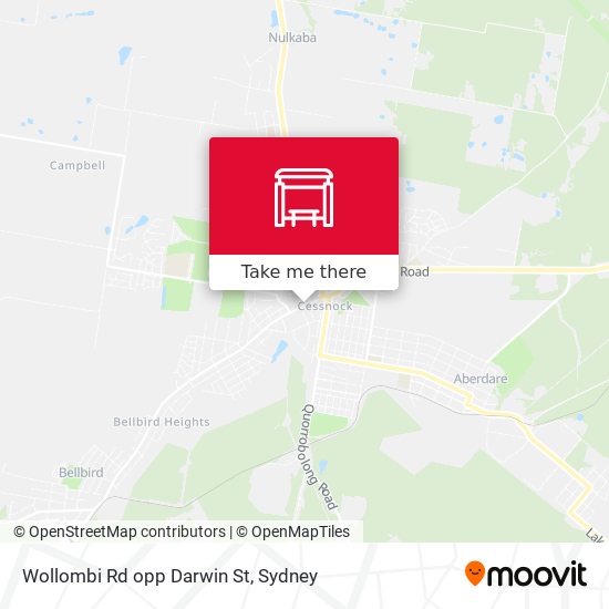 Wollombi Rd opp Darwin St map