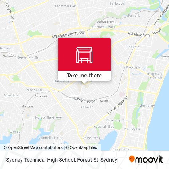 Mapa Sydney Technical High School, Forest St