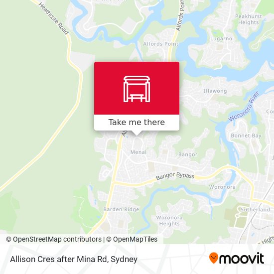 Allison Cres after Mina Rd map