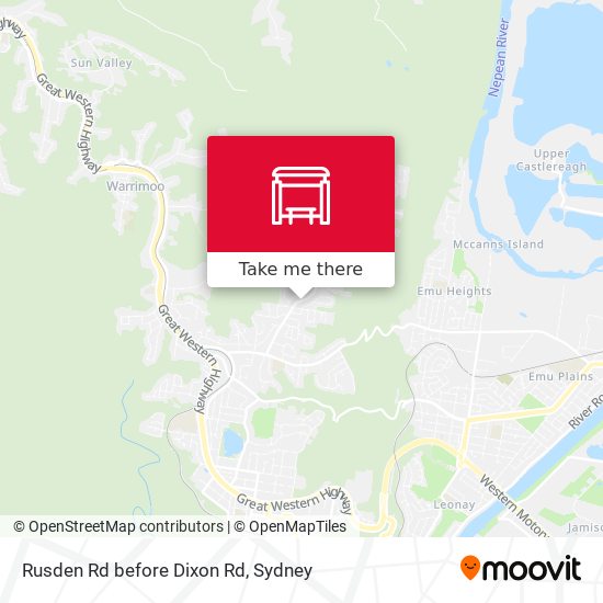 Rusden Rd before Dixon Rd map
