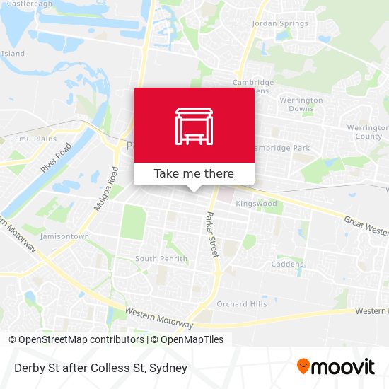Derby St after Colless St map