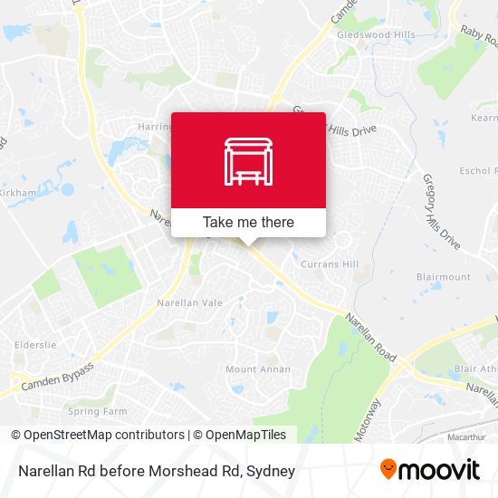 Narellan Rd before Morshead Rd map