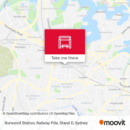 Burwood Station, Railway Pde, Stand D map