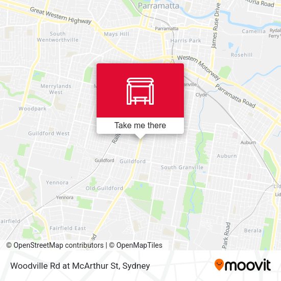 Woodville Rd at McArthur St map