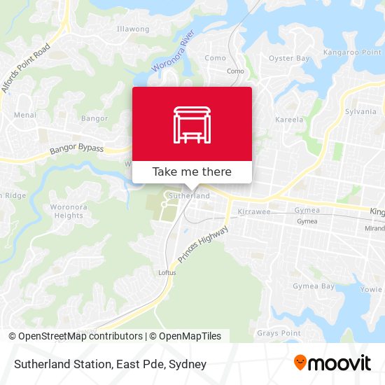 Sutherland Station, East Pde map