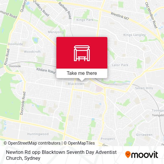 Newton Rd opp Blacktown Seventh Day Adventist Church map