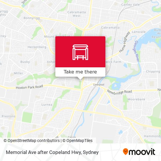 Memorial Ave after Copeland Hwy map