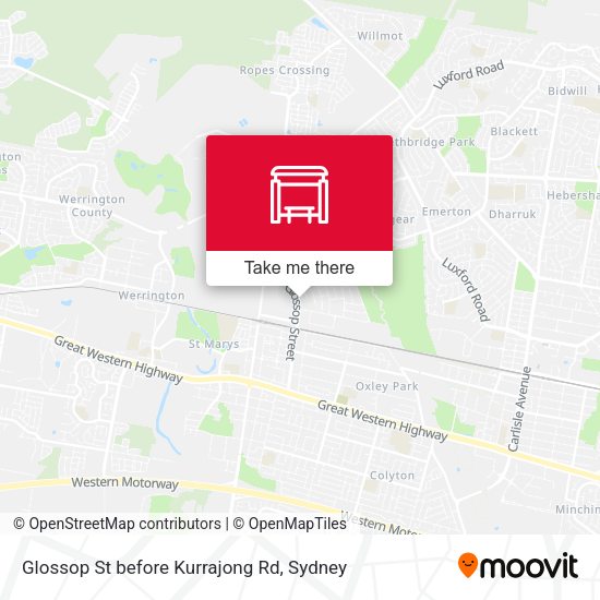 Glossop St before Kurrajong Rd map