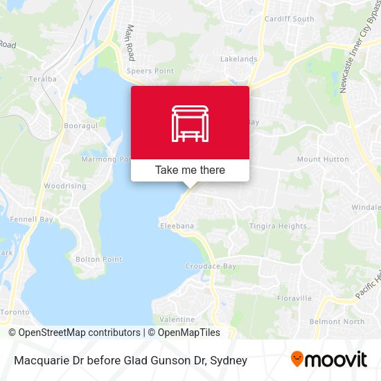 Macquarie Dr before Glad Gunson Dr map