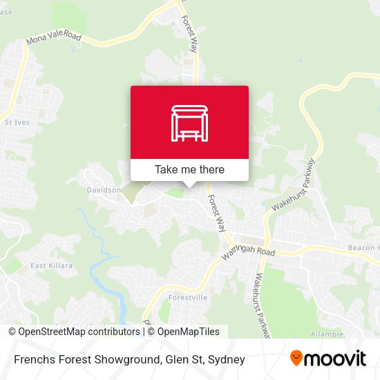 Frenchs Forest Showground, Glen St map