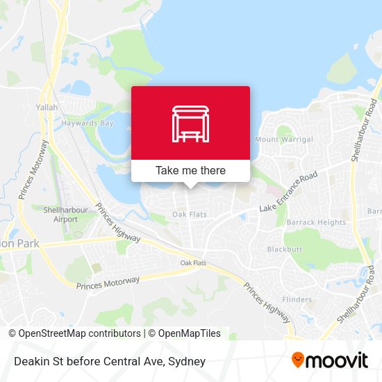 Deakin St before Central Ave map