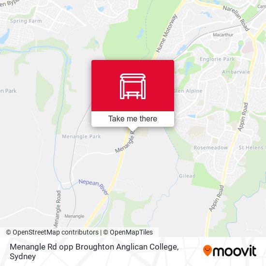 Menangle Rd opp Broughton Anglican College map