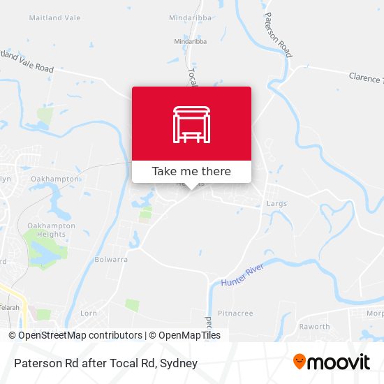 Paterson Rd after Tocal Rd map
