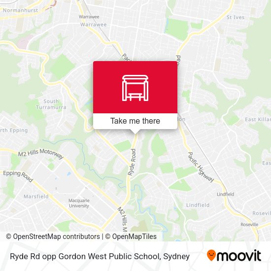 Ryde Rd opp Gordon West Public School map
