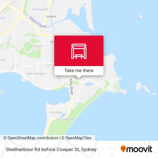 Shellharbour Rd before Cowper St map