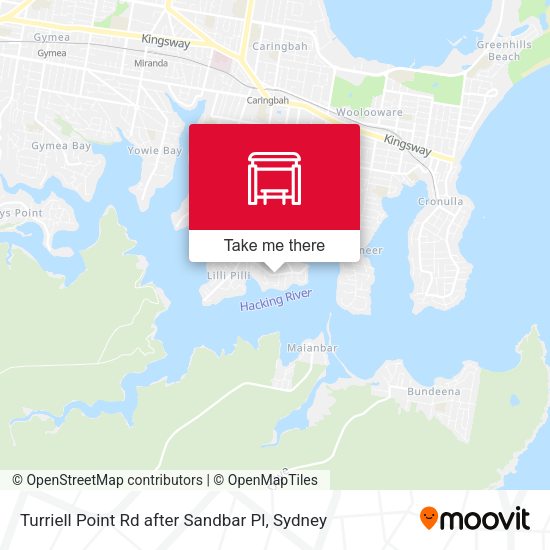 Turriell Point Rd after Sandbar Pl map