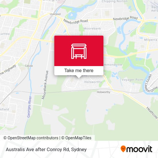 Australis Ave after Conroy Rd map