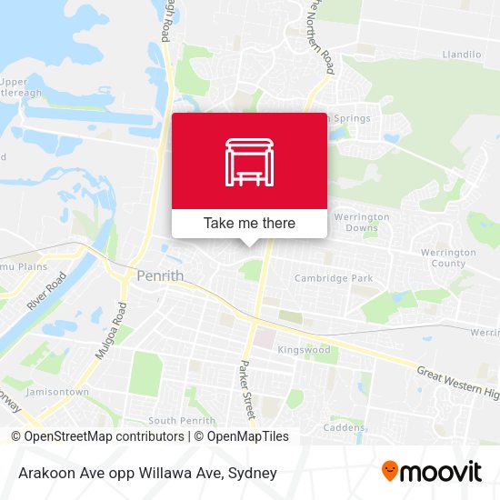 Arakoon Ave opp Willawa Ave map