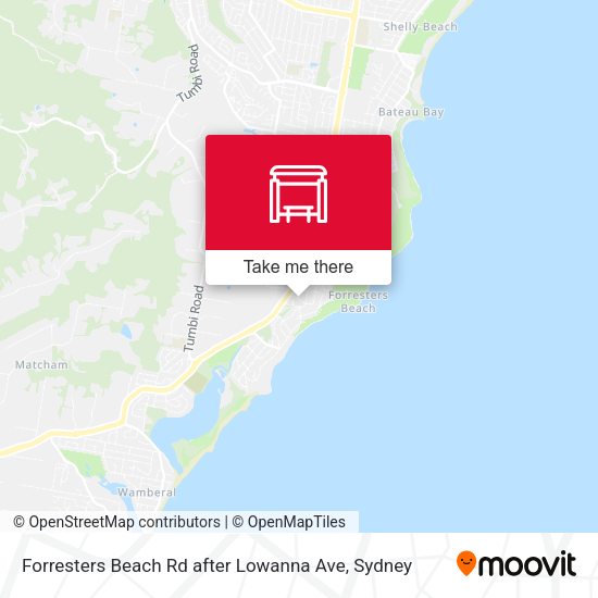 Forresters Beach Rd after Lowanna Ave map