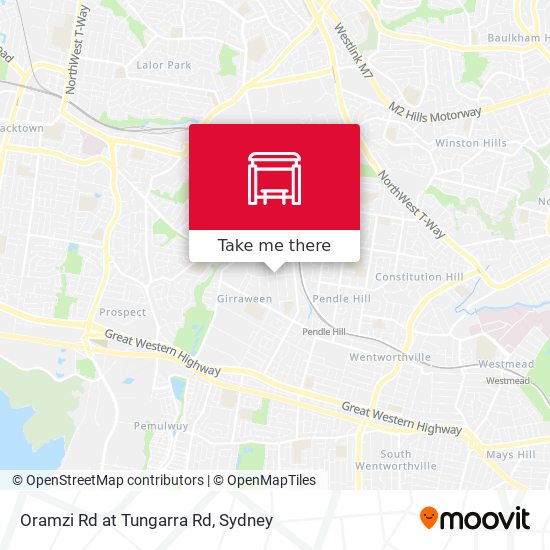 Oramzi Rd at Tungarra Rd map