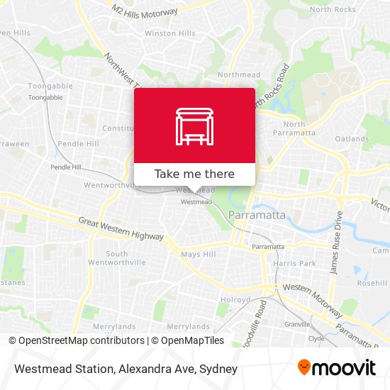 Westmead Station, Alexandra Ave map
