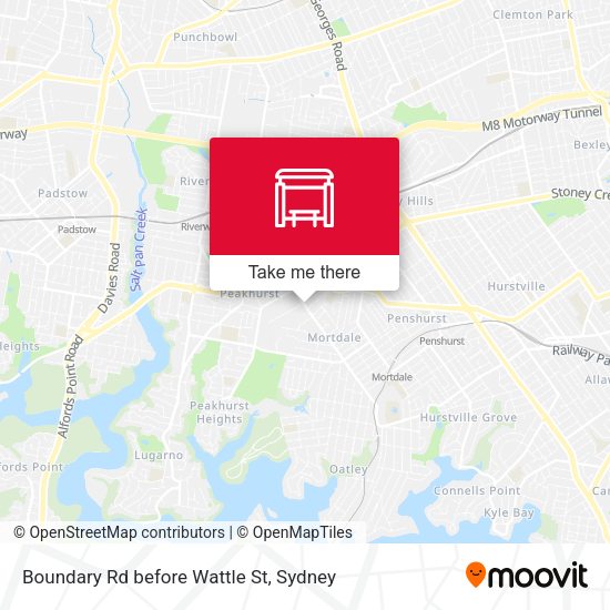 Boundary Rd before Wattle St map