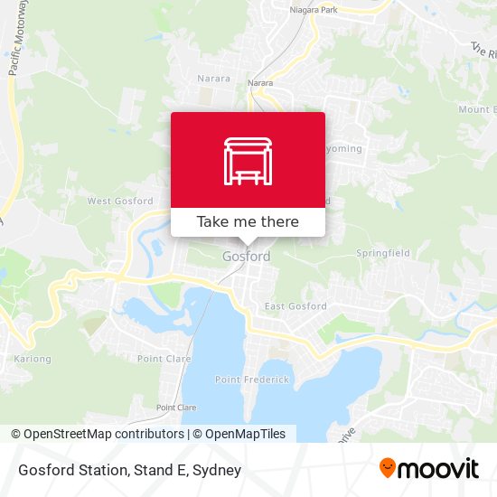 Gosford Station, Stand E map