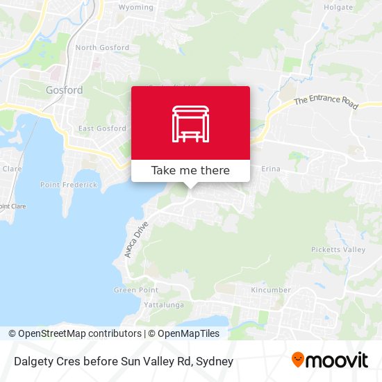 Dalgety Cres before Sun Valley Rd map