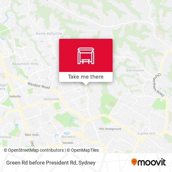 Green Rd before President Rd map