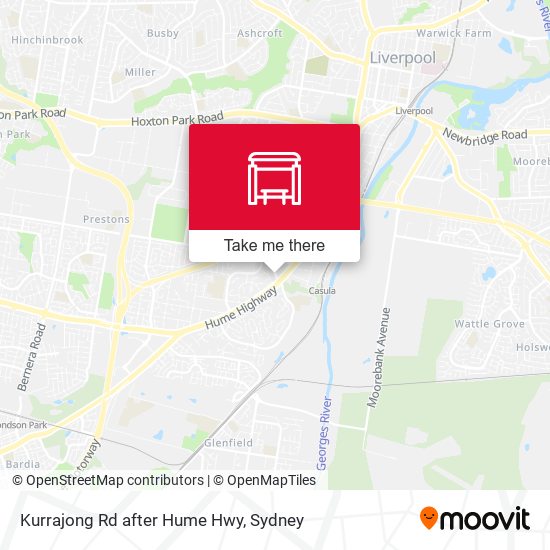 Kurrajong Rd after Hume Hwy map