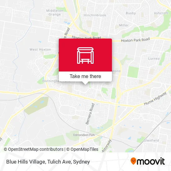 Blue Hills Village, Tulich Ave map