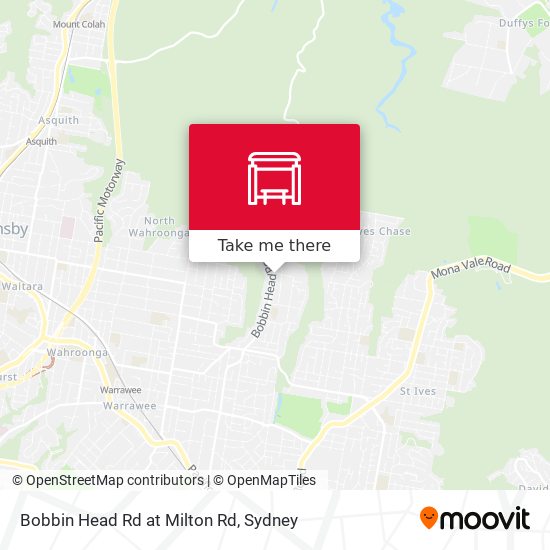 Bobbin Head Rd at Milton Rd map
