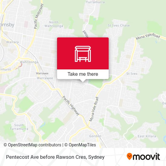 Pentecost Ave before Rawson Cres map