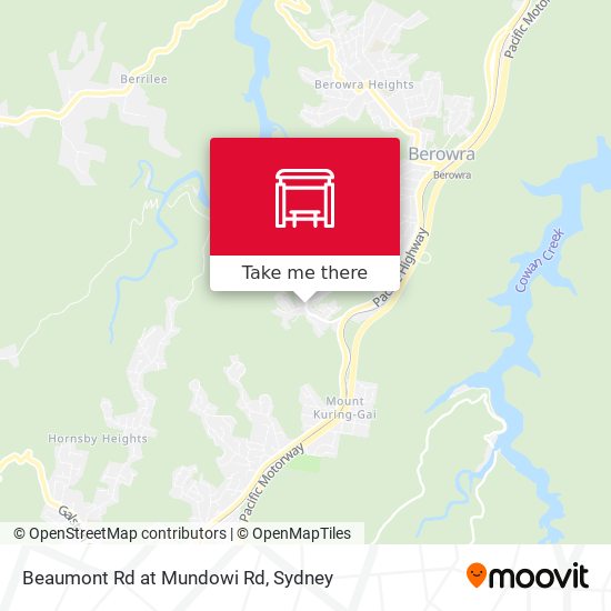 Beaumont Rd at Mundowi Rd map
