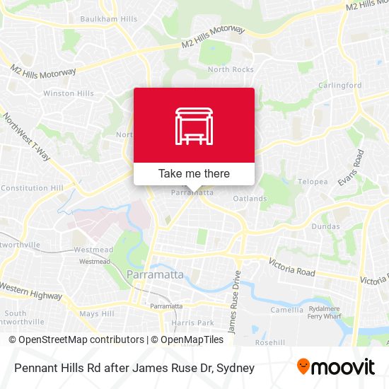 Pennant Hills Rd after James Ruse Dr map