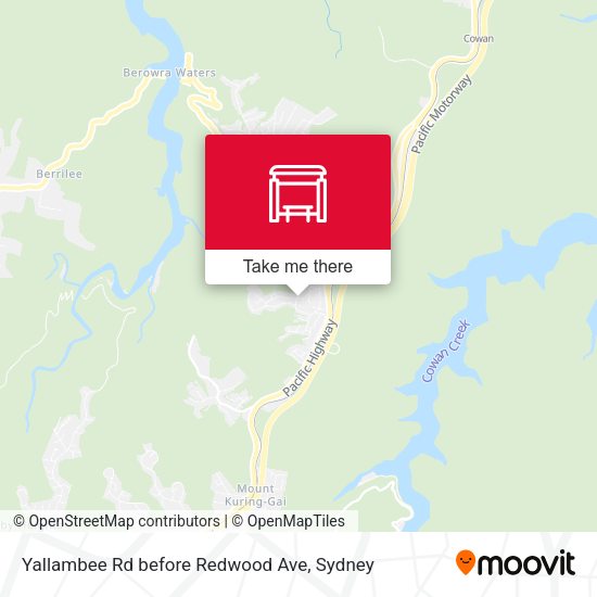 Yallambee Rd before Redwood Ave map