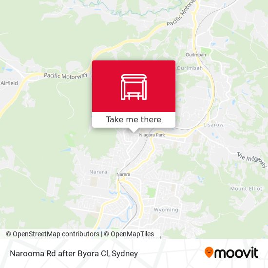 Narooma Rd after Byora Cl map