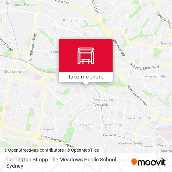 Mapa Carrington St opp The Meadows Public School
