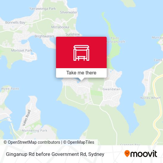 Ginganup Rd before Government Rd map