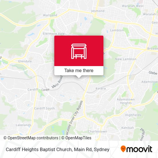 Cardiff Heights Baptist Church, Main Rd map