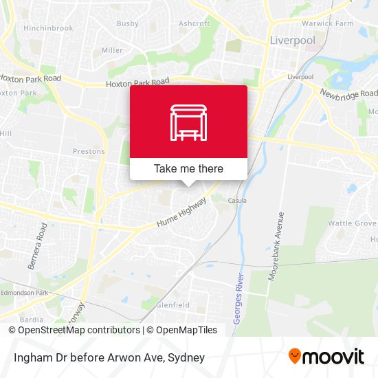 Ingham Dr before Arwon Ave map