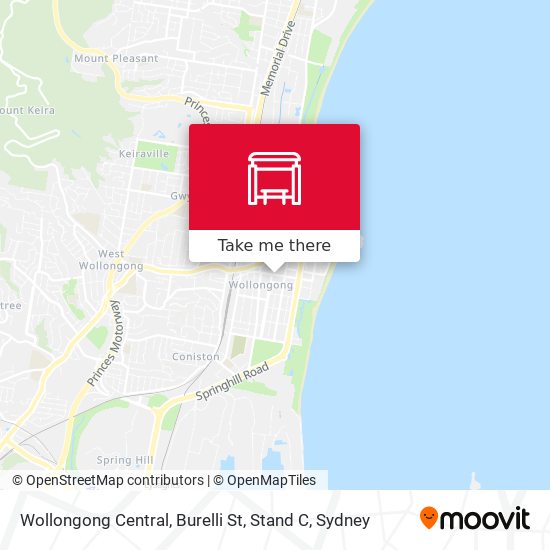 Mapa Wollongong Central, Burelli St, Stand C