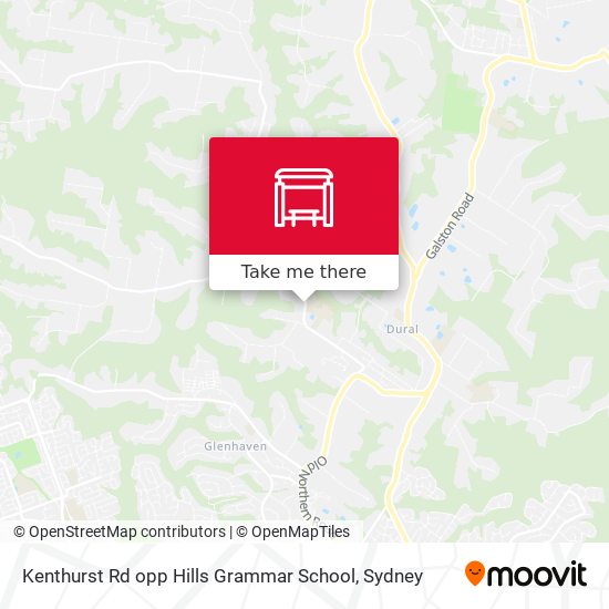 Mapa Kenthurst Rd opp Hills Grammar School